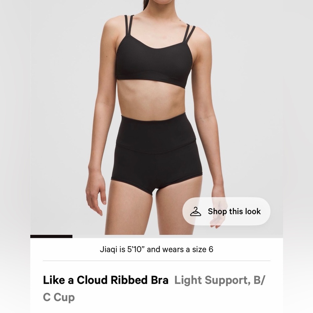 Lululemon Like a Cloud Ribbed Black Bra - size 8
